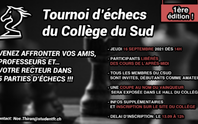 Tournoi d&rsquo;échecs du Collège du Sud