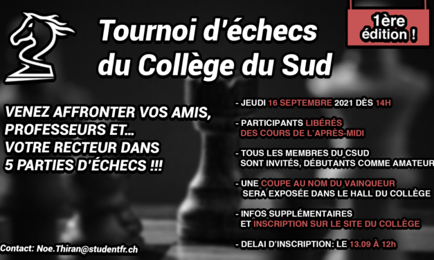 Tournoi d&rsquo;échecs du Collège du Sud